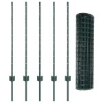 vidaXL Îngrădire cu stâlpi Verde 1 x 10 m Oțel