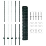 vidaXL Gard cu Stâlp Verde 1,4 x 10 m Oțel și PVC