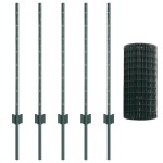 vidaXL Îngrădire cu stâlpi Verde 0.8 x 10 m Oțel vidaXL Îngrădire cu stâlpi Verde 0.8 x 10 m Oțel