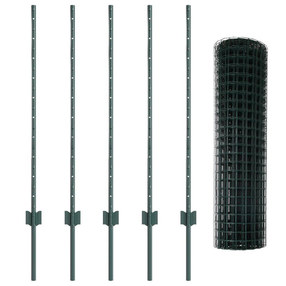 vidaXL Set Gard de Grădină Set de 2 Verde Oțel Acoperit cu PVC 10 x 1 m