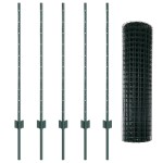 vidaXL Îngrădire cu stâlpi Verde 1 x 10 m Oțel