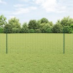 vidaXL Îngrădire cu stâlpi Verde 1 x 10 m Oțel