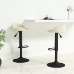 vidaXL Scaune de bar, 2 buc., crem, catifea vidaXL Scaune de bar, 2 buc., crem, catifea