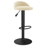 vidaXL Scaune de bar, 2 buc., crem, catifea vidaXL Scaune de bar, 2 buc., crem, catifea