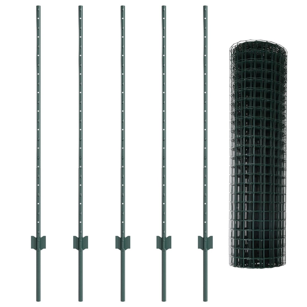 vidaXL Set Împrejmuire Grădină Set de 2 Verde Oțel Vopsit Electrostatic