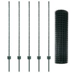 vidaXL Set Împrejmuire Grădină Set de 2 Verde Oțel Vopsit Electrostatic