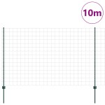 vidaXL Îngrădire cu stâlpi Verde 1.5 x 10 m Oțel