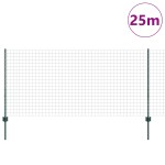 vidaXL Gard Euro cu 11 Stâlpi Verzi 1x25 m Oțel vidaXL Gard Euro cu 11 Stâlpi Verzi 1x25 m Oțel