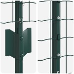 vidaXL Gard cu Stâlp Verde 1,2 x 25 m Oțel și PVC
