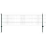 vidaXL Gard Euro cu 11 Stâlpi Verzi 0,6x25 m Oțel