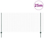 vidaXL Gard cu Stâlp Verde 1,2 x 25 m Oțel și PVC