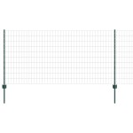 vidaXL Gard Euro cu 11 Stâlpi Verzi 1x25 m Oțel