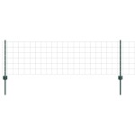 vidaXL Gard Euro cu 11 Stâlpi Verzi 0,6x25 m Oțel