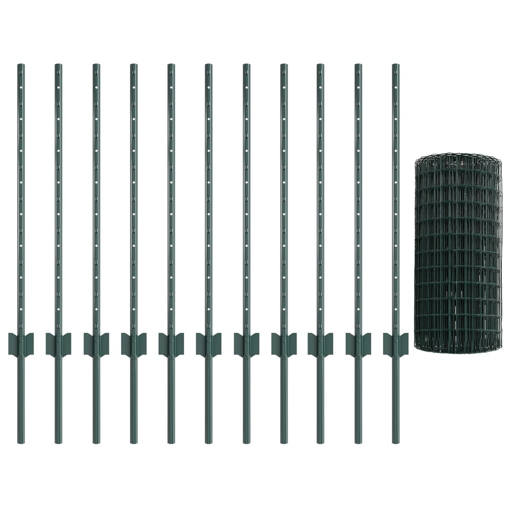 vidaXL Set Împrejmuire Grădină Metalică Set de 2 Verde Metal 25 m
