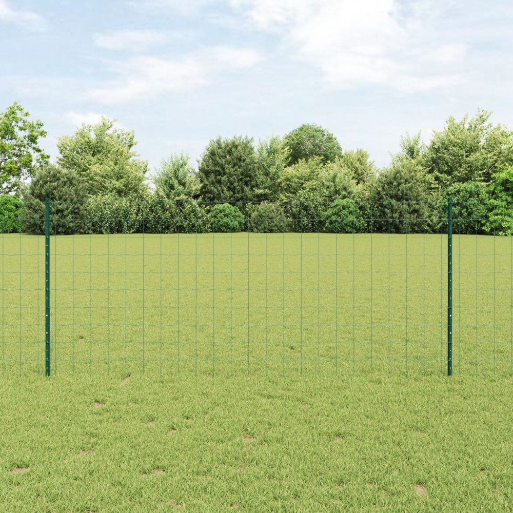 vidaXL Set Gard Set de 2 Verde Oțel 25 x 1 m Durabil Gard de Grădină