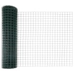vidaXL Îngrădire cu stâlpi Verde 1 x 25 m Oțel