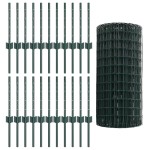 vidaXL Îngrădire cu stâlpi Verde 0.4 x 50 m Oțel vidaXL Îngrădire cu stâlpi Verde 0.4 x 50 m Oțel
