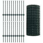 vidaXL Gard cu Stâlp Verde 0,6 x 50 m Oțel și PVC
