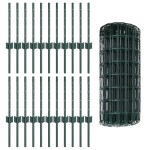 vidaXL Îngrădire cu stâlpi Verde 0.4 x 50 m Oțel vidaXL Îngrădire cu stâlpi Verde 0.4 x 50 m Oțel