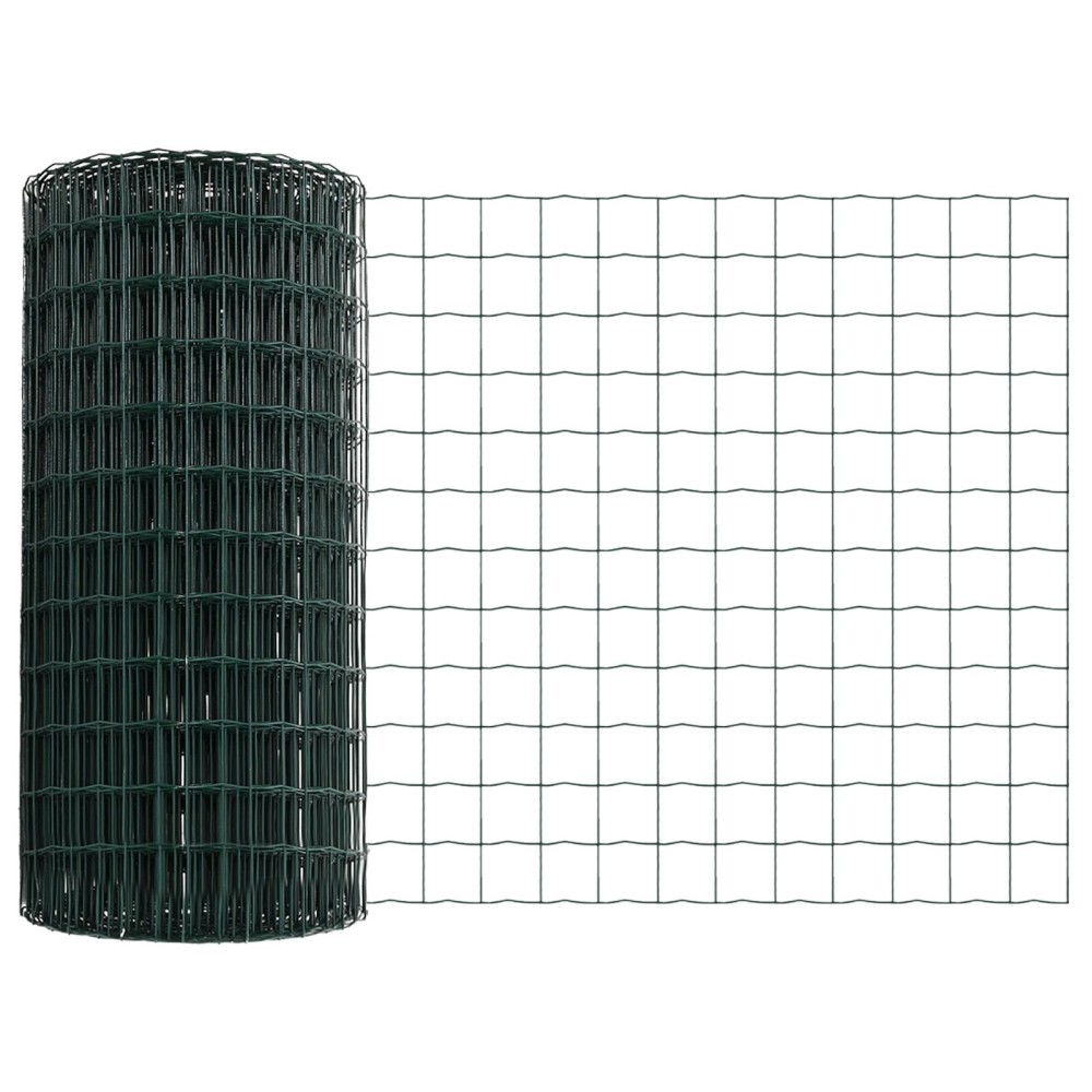 vidaXL Îngrădire cu stâlpi Verde 0.4 x 50 m Oțel
