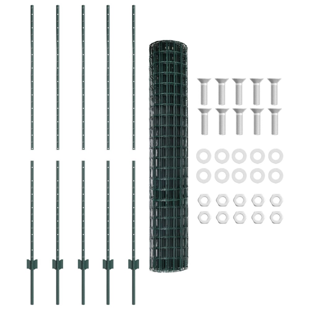 vidaXL Set Gard Set de 2 Verde Metal 10 x 1,5 m Durabil