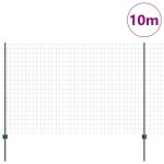 vidaXL Îngrădire cu stâlpi Verde 1.5 x 10 m Oțel