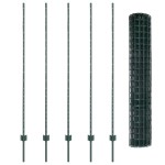 vidaXL Îngrădire cu stâlpi Verde 1.5 x 10 m Oțel