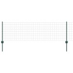 vidaXL Gard Euro cu 11 Stâlpi Verzi 0,6x25 m Oțel
