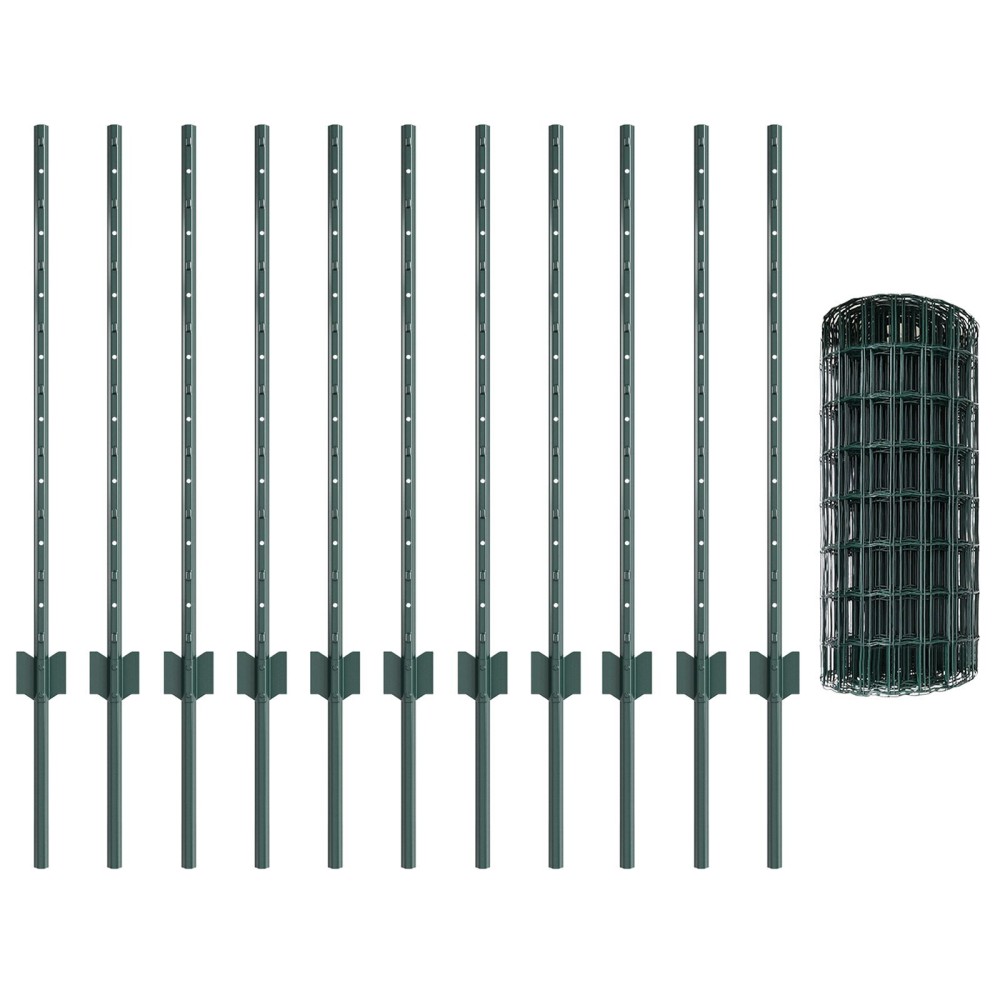 vidaXL Set de gard Set de 2 Verde Oțel 25 x 0.8 m Durabil