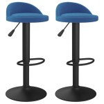vidaXL Scaune de bar, 2 buc., albastru, catifea vidaXL Scaune de bar, 2 buc., albastru, catifea