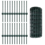 vidaXL Îngrădire cu stâlpi Verde 0.4 x 50 m Oțel vidaXL Îngrădire cu stâlpi Verde 0.4 x 50 m Oțel
