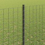 vidaXL Îngrădire cu stâlpi Gri 1.4 x 10 m Oțel