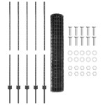 vidaXL Gard și Stâlp Gri 1,4 x 10 m Oțel