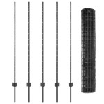 vidaXL Gard și Stâlp Gri 1,4 x 10 m Oțel