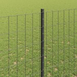 vidaXL Îngrădire cu stâlpi Gri 1.5 x 10 m Oțel