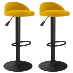 vidaXL Scaune de bar, 2 buc., galben, catifea vidaXL Scaune de bar, 2 buc., galben, catifea
