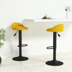 vidaXL Scaune de bar, 2 buc., galben, catifea vidaXL Scaune de bar, 2 buc., galben, catifea