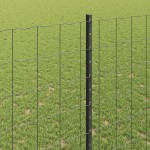 vidaXL Îngrădire cu stâlpi Gri 1.4 x 10 m Oțel