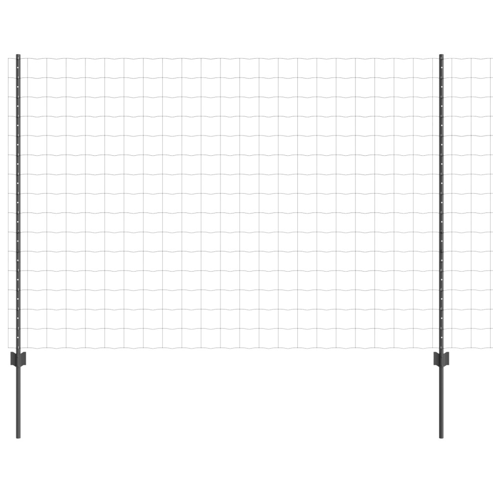vidaXL Împrejmuitor Euro cu 10 Stâlpi Gri 1.5x10 m Oțel