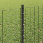 vidaXL Îngrădire cu stâlpi Gri 0.8 x 25 m Oțel vidaXL Îngrădire cu stâlpi Gri 0.8 x 25 m Oțel
