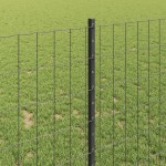 vidaXL Îngrădire cu stâlpi Gri 1 x 25 m Oțel vidaXL Îngrădire cu stâlpi Gri 1 x 25 m Oțel