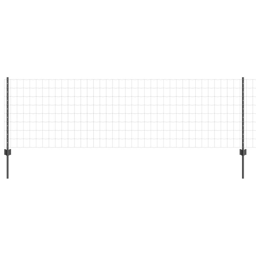 vidaXL Îngrădire cu stâlpi Gri 0.8 x 25 m Oțel