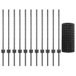 vidaXL Set Gard Set de 2 Gri Oțel Vopsit Electrostatic Mare Durabil