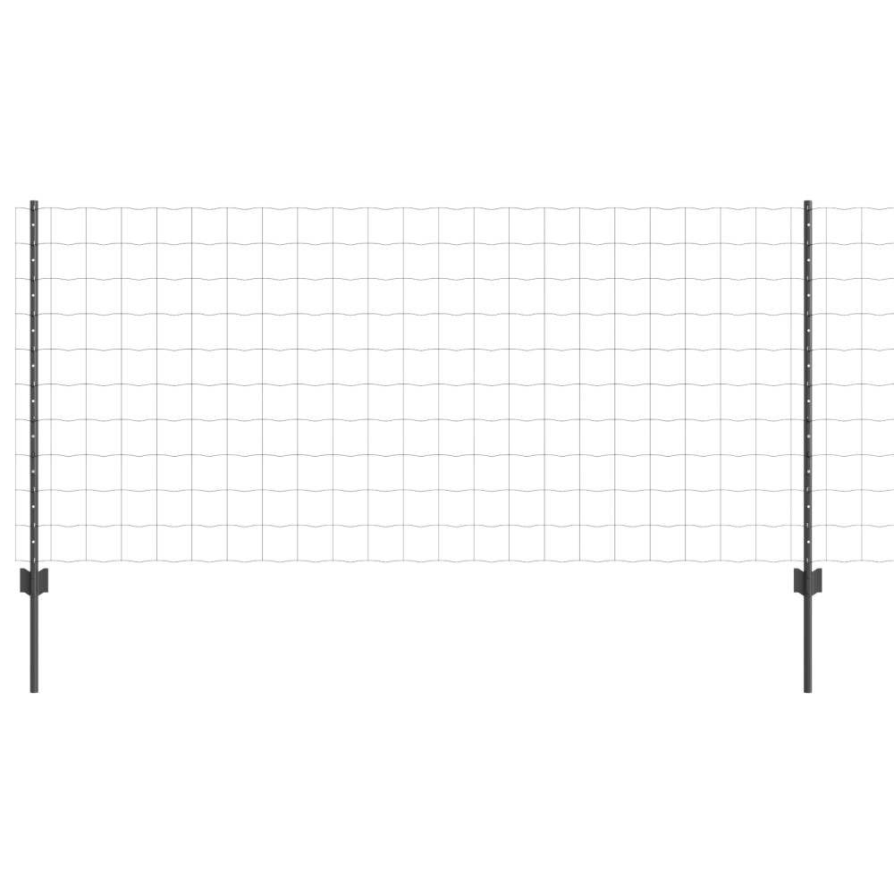 vidaXL Set gard Set de 2 Gri Oțel vopsit electrostatic 25 x 1 m