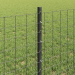 vidaXL Îngrădire cu stâlpi Gri 0.6 x 50 m Oțel vidaXL Îngrădire cu stâlpi Gri 0.6 x 50 m Oțel