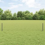 vidaXL Îngrădire cu stâlpi Gri 0.4 x 50 m Oțel