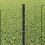 vidaXL Îngrădire cu stâlpi Gri 0.6 x 50 m Oțel vidaXL Îngrădire cu stâlpi Gri 0.6 x 50 m Oțel