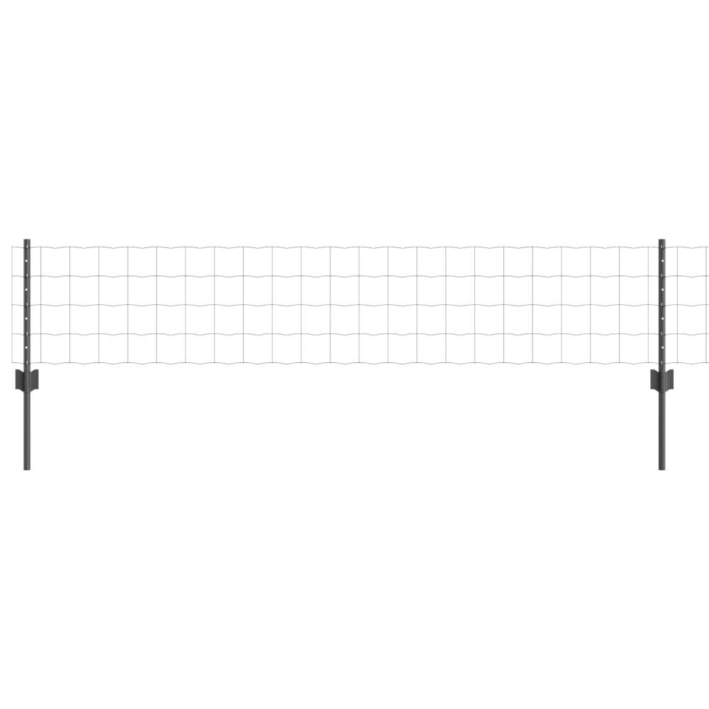 vidaXL Îngrădire cu stâlpi Gri 0.4 x 50 m Oțel