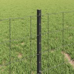 vidaXL Îngrădire cu stâlpi Gri 0.4 x 50 m Oțel