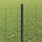 vidaXL Îngrădire cu stâlpi Gri 0.6 x 50 m Oțel vidaXL Îngrădire cu stâlpi Gri 0.6 x 50 m Oțel